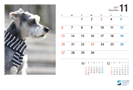 犬のカレンダー2011年11月