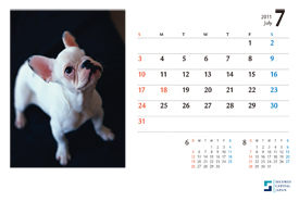 犬のカレンダー2011年7月