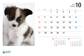 犬のカレンダー2013年10月